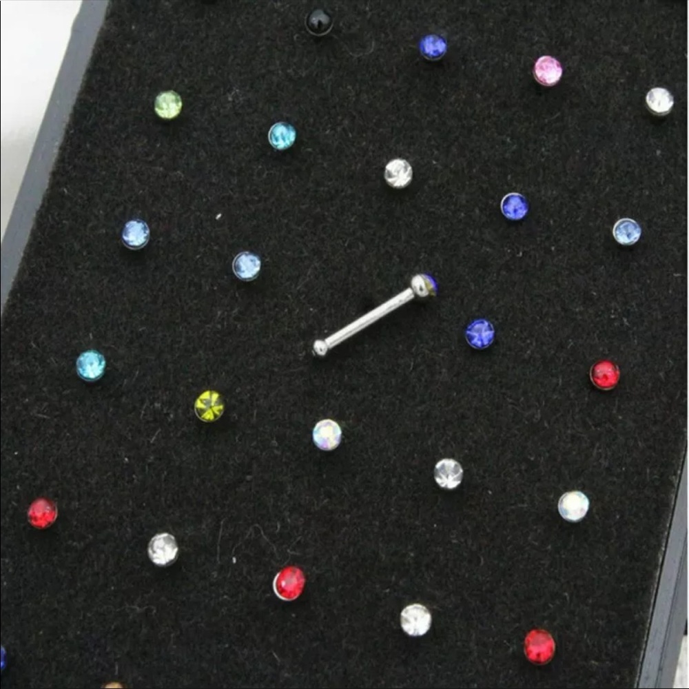 24piece Colored Crystal Rhinestone Nose Rings - Picture 3 of 3